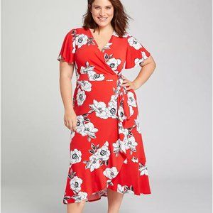 Lane Bryant Knit Kit Crossover Fit & Flare Dress